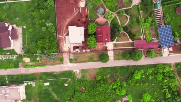 Quartier résidentiel Maisons : Vue de dessus Toit aérien drone shot. — Video