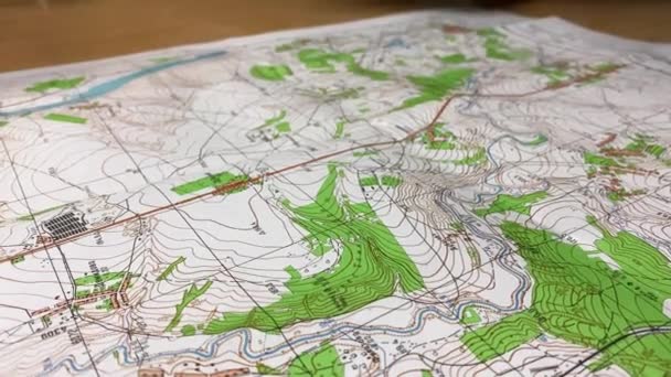 Topografische Officieren Kaart Planning Van Gevechtsoperaties Vóór Uitvoering Van Een — Stockvideo