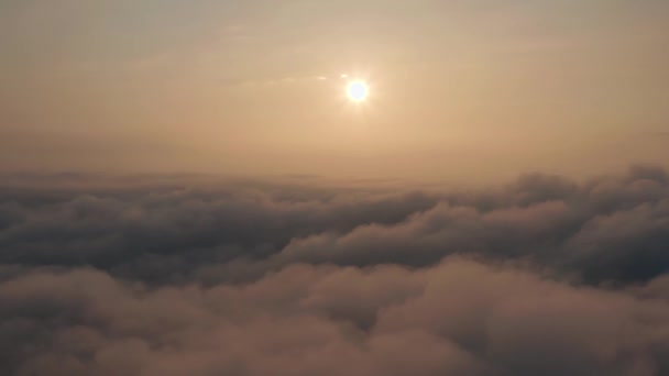 Alba Sulle Nuvole Sole Caldo Giallo Forti Nuvole Nebbia Nuvolosità — Video Stock