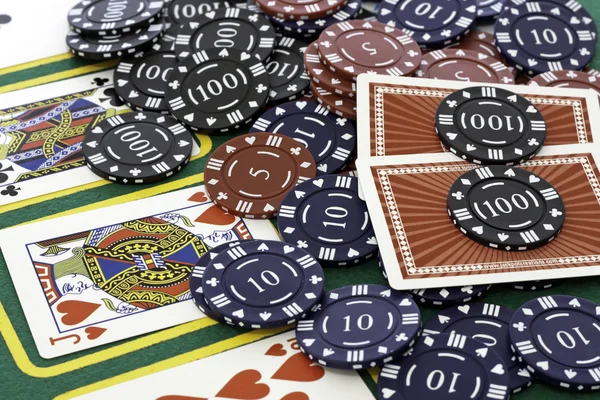 Poker Cards and chips — Stock Photo, Image