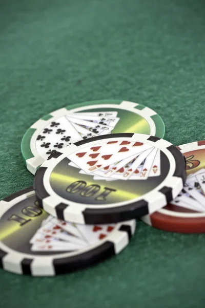 Poker Cards and chips — Stock Photo, Image