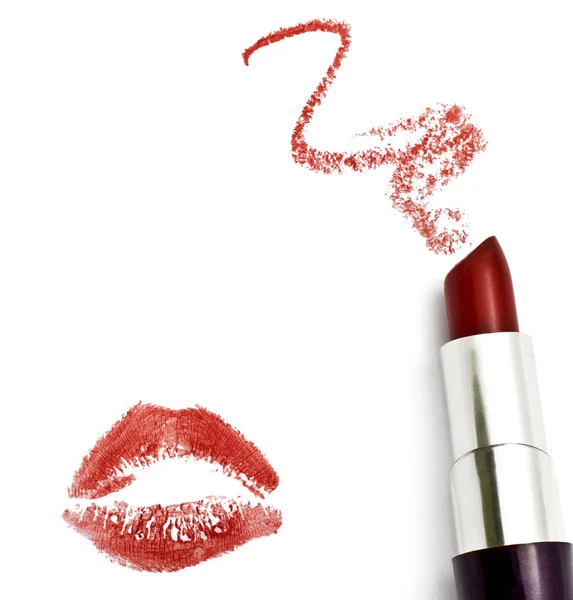 Lipstick and kiss — Stock Photo, Image