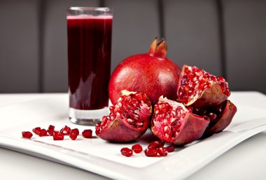 Pomegranate and juice clipart