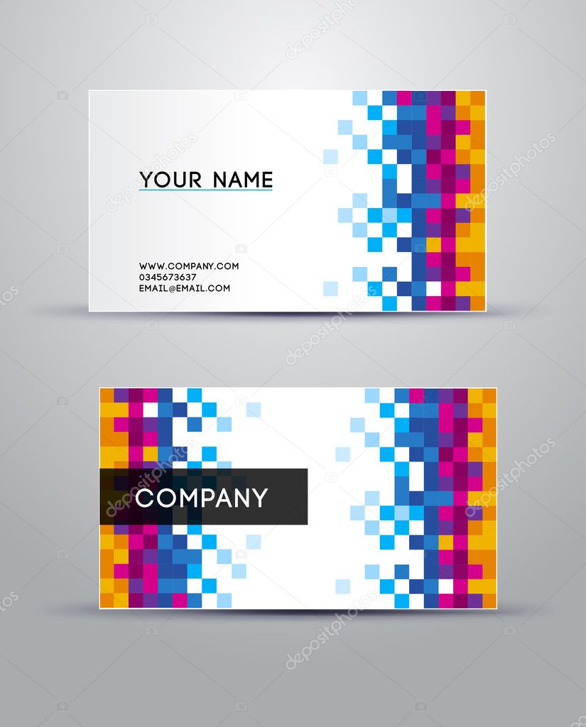Colorful vector business card set