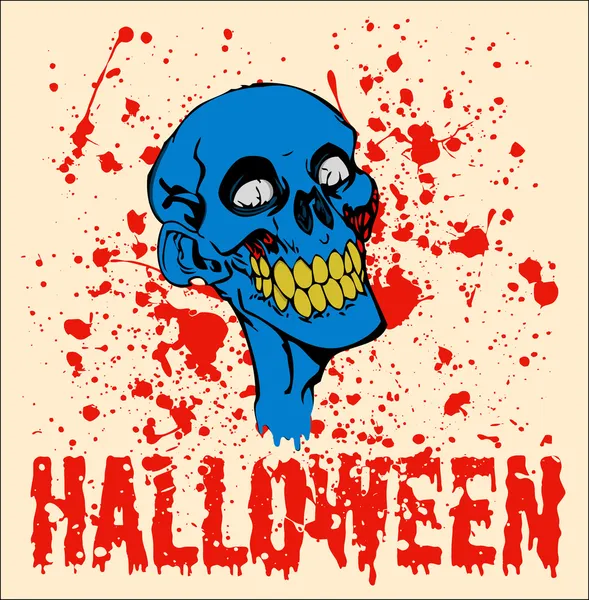 Halloween zombie twarz — Wektor stockowy