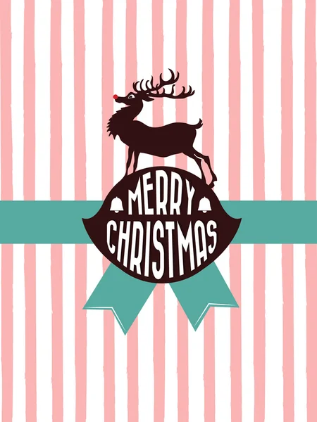 Рождественская открытка с милыми оленями Лицензионные Стоковые Иллюстрации