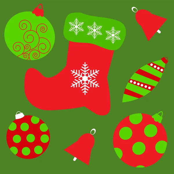 Fondo sin costuras con diferentes juguetes de Navidad — Vector de stock