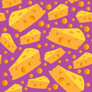 Seamless pattern with cheese and holes clipart
