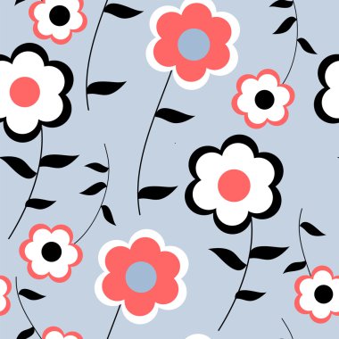 Kırmızı gelincikli kusursuz desen