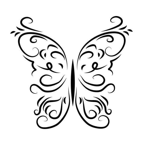 Mariposa decorativa con estampado gráfico — Vector de stock