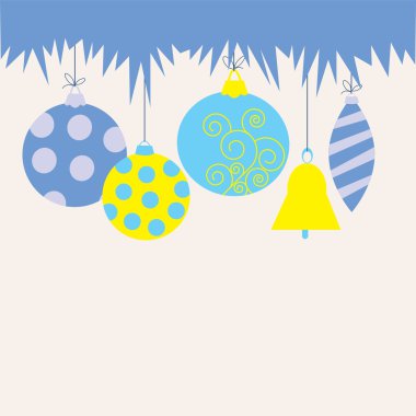 Noel oyuncaklar ile tebrik kartı