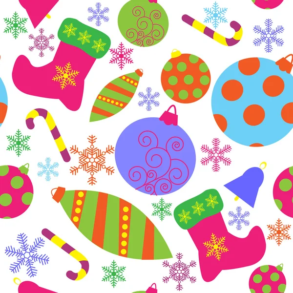 Carte de voeux avec jouets de Noël — Image vectorielle