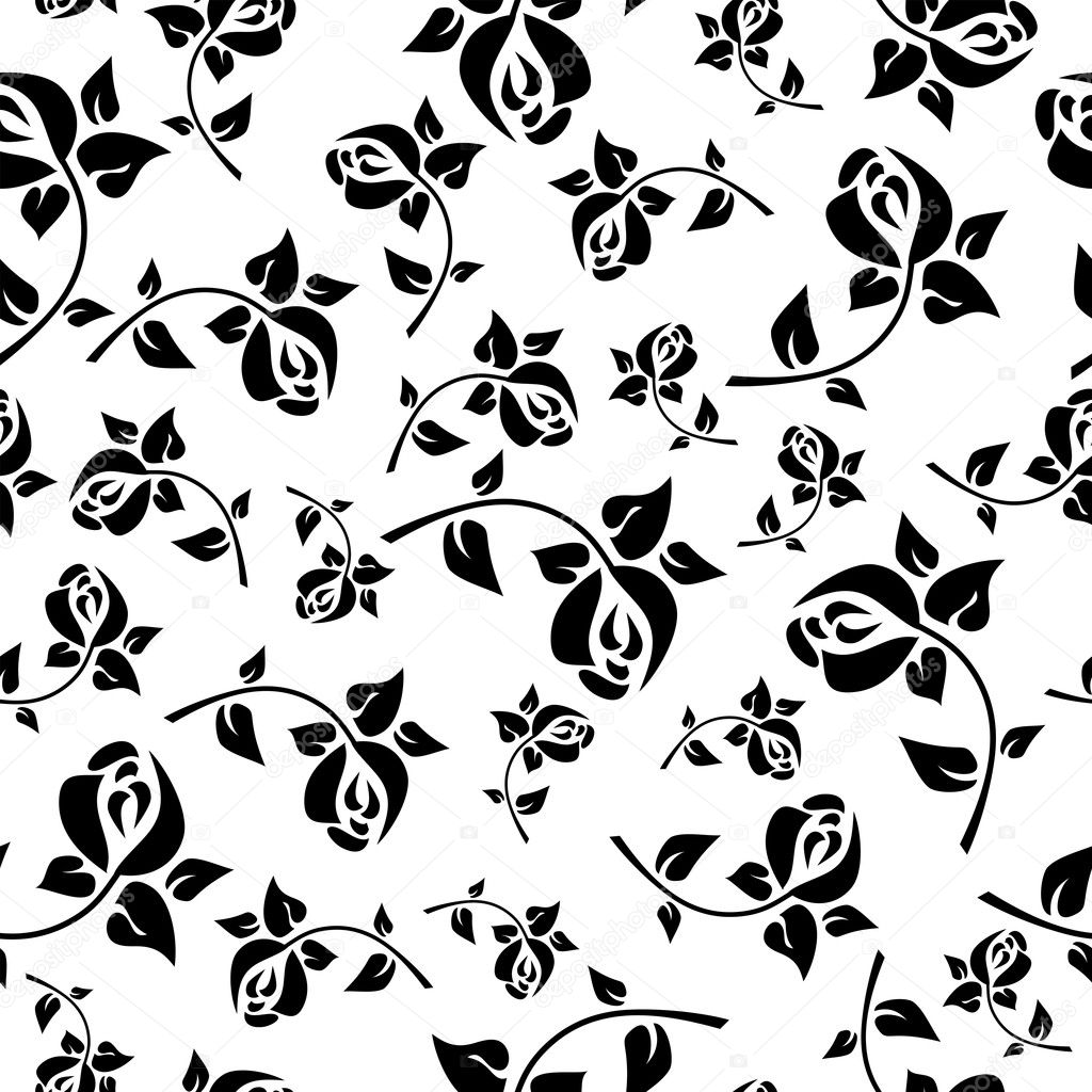 Pattern with flowers and herbs