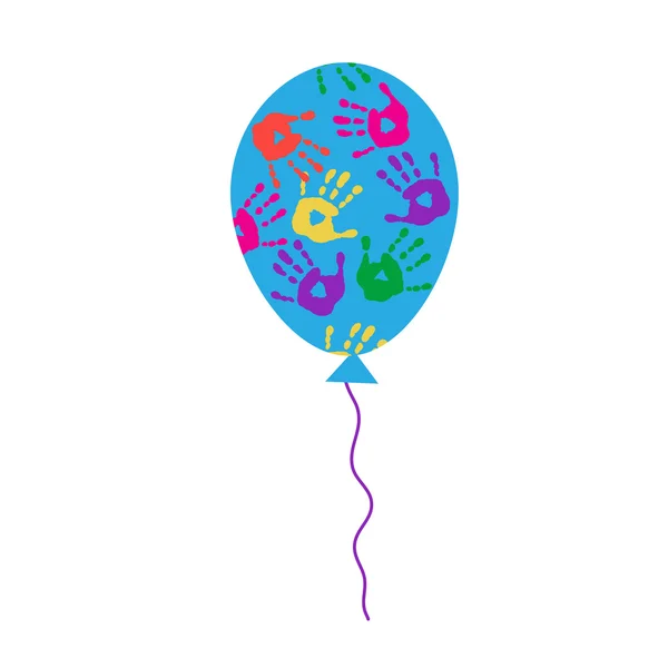 Balloon with handprints — Stock Vector