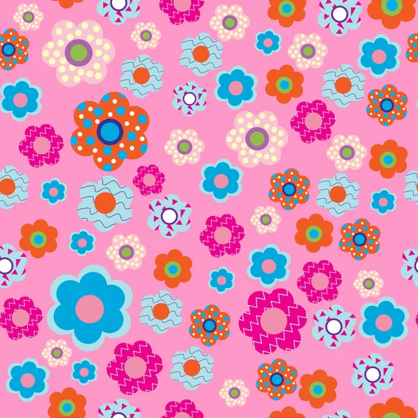 Pattern with fabric flowers — 图库矢量图片