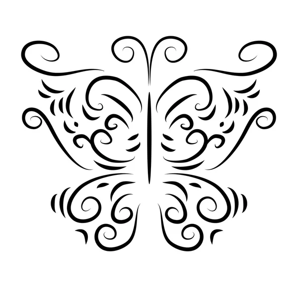 Papillon à motifs avec des boucles isoler — Image vectorielle