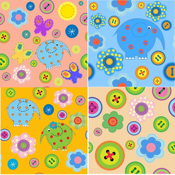 Set of seamless patterns with children's crafts Royalty Free Stock Illustrations