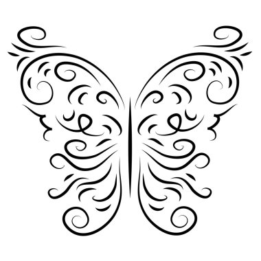 izole şık kelebek dekoratif grafik olarak
