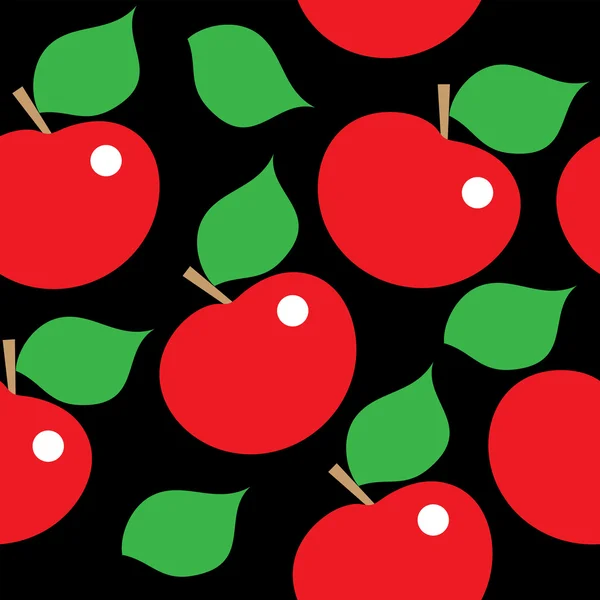 Бесшовный рисунок с красными яблоками — стоковый вектор