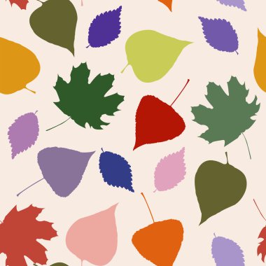 sonbahar yaprakları ile çiçek seamless modeli