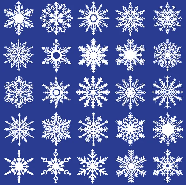 20 flocons de neige vectoriels — Image vectorielle
