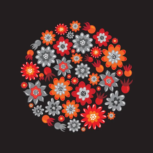 Flower round decore — Stock Vector