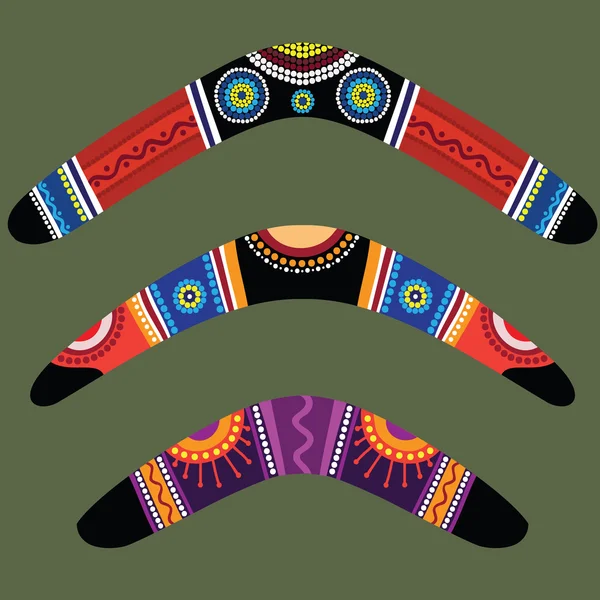 Vector Boemerangs met aboriginal ontwerp — Stockvector