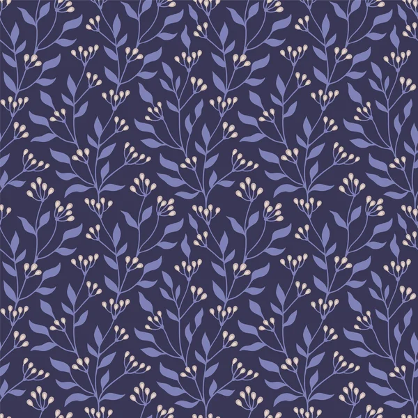 En seamless mönster med grenar och blad — Stock vektor