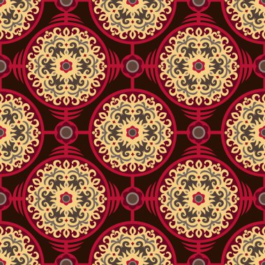 Oriental otantik yuvarlak süsleme seamless modeli