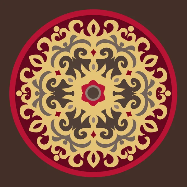 Orientalische authentische runde Ornamente — Stockvektor