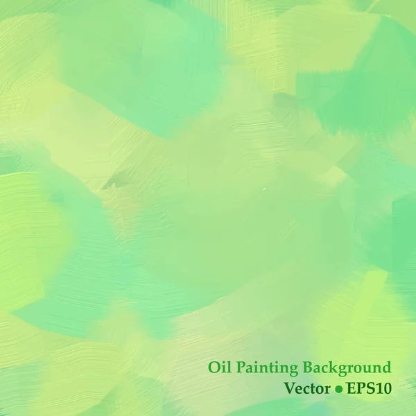 Oil painting green and yellow vector background — Stock Vector