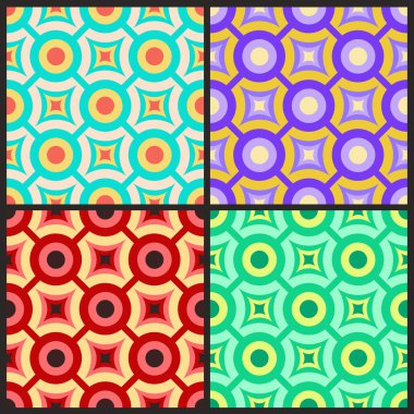 soyut geometrik Dikişsiz desen seti.