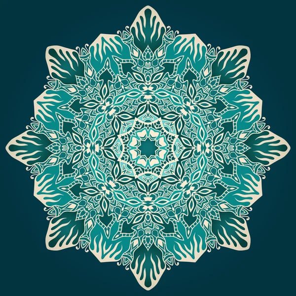 Ornement floral cercle de dentelle, motif napperon ornemental.Vector Il — Image vectorielle