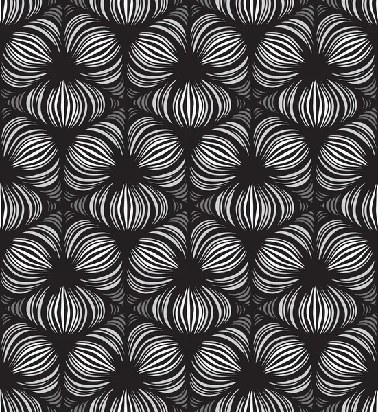 Schwarz-weiße abstrakte, von Hand gezeichnete nahtlose Muster. — Stockvektor