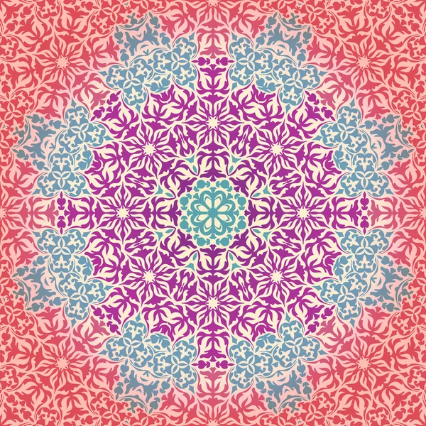 Ornement oriental de cercle de dentelle, motif ornemental floral napperon . — Image vectorielle