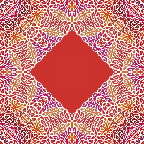 Lace oriental ornament card, ornamental pattern. — Stock Vector