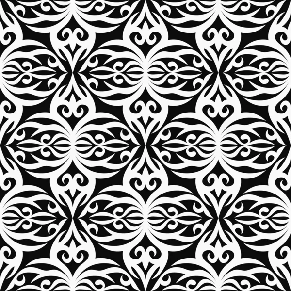Schwarz-weiß abstraktes, nahtloses Muster. — Stockvektor