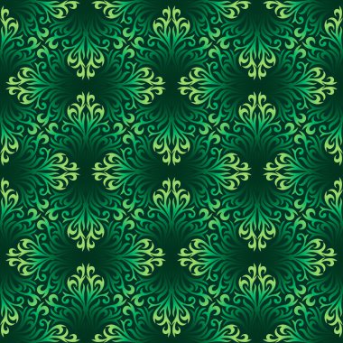 yeşil yaprakları ile Dikişsiz dekoratif desen