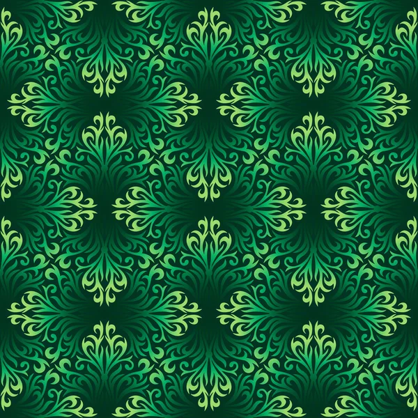 Sömlös dekorativa mönster med gröna blad — Stock vektor