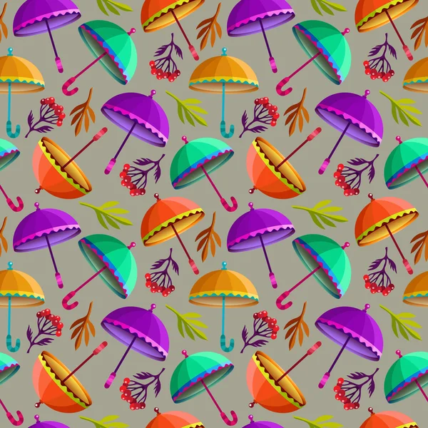 Padrão sem costura com guarda-chuvas coloridos — Vetor de Stock