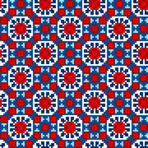 Cross stitch ethnic seamless pattern. Handmade orient traditiona — Stock Vector