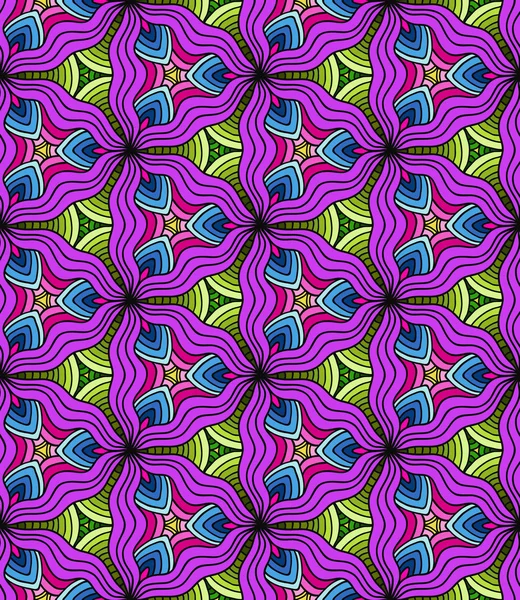 Patrón ondulado abstracto violeta y verde sin costura . — Archivo Imágenes Vectoriales