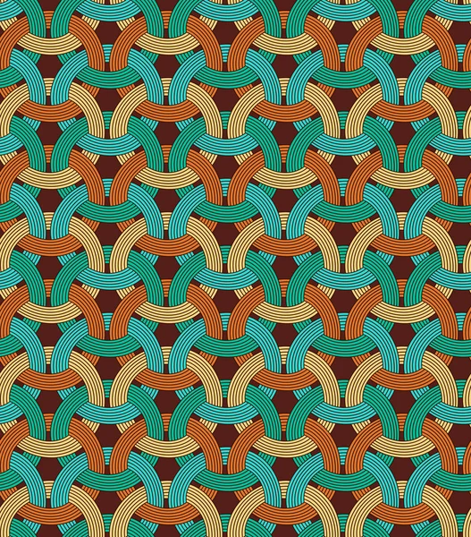 サークル織物幾何学的なシームレスなパターン。カラフルな背景. — ストックベクタ