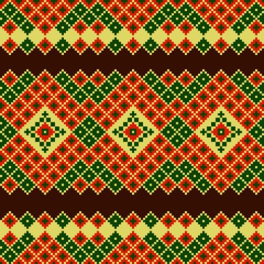 etnik seamless modeli. Çapraz dikiş el yapımı şark traditiona