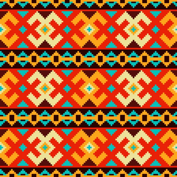 民族のシームレスな pattern.cross ステッチ伝統的な手作りのオリエント — ストックベクタ