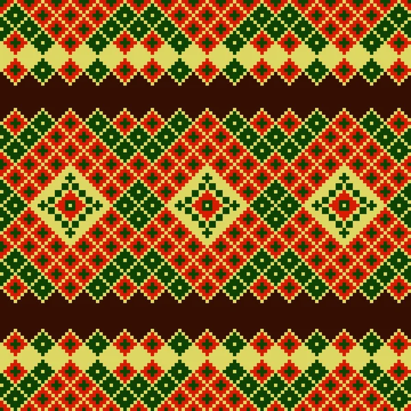 Ethnic seamless pattern. Cross stitch handmade orient traditiona — Stock Vector