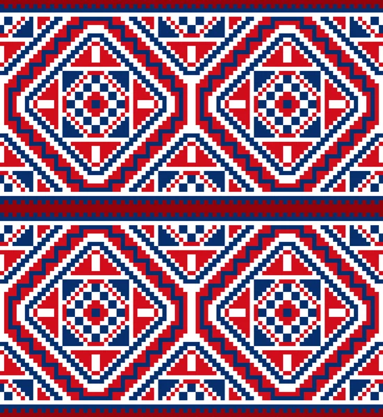 Cross stitch ethnic seamless pattern. Handmade orient traditiona — Stock Vector