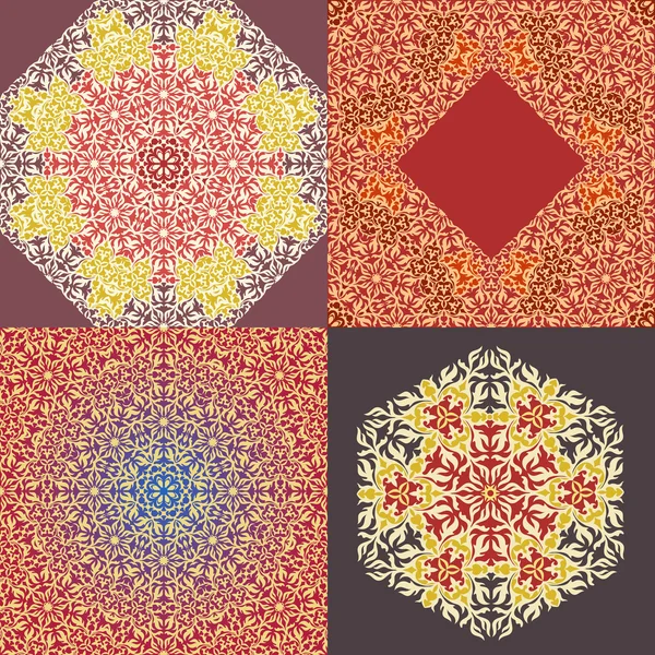 Ensemble de cartes ornementales florales en dentelle — Image vectorielle