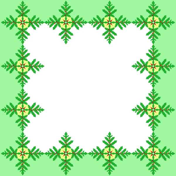 Holly Berry cadre vert . — Image vectorielle