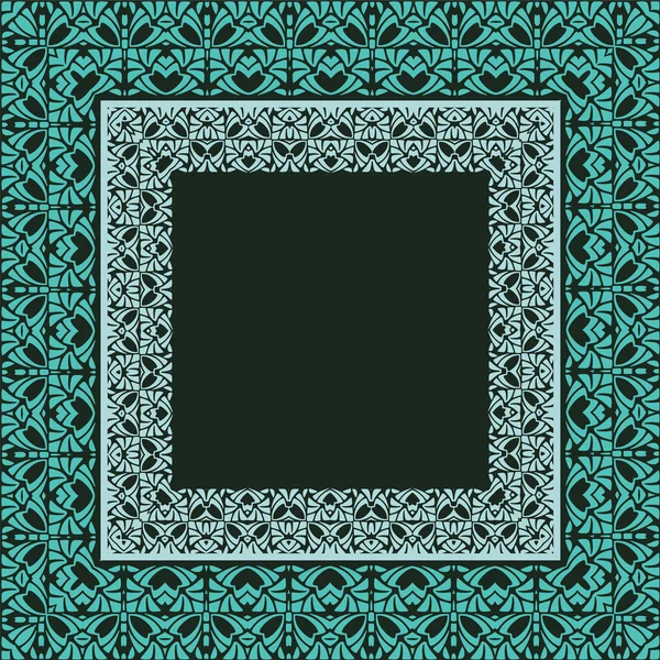 Векторная геометрическая цветочная квадратная рамка. Декоративный элемент для inv — стоковый вектор